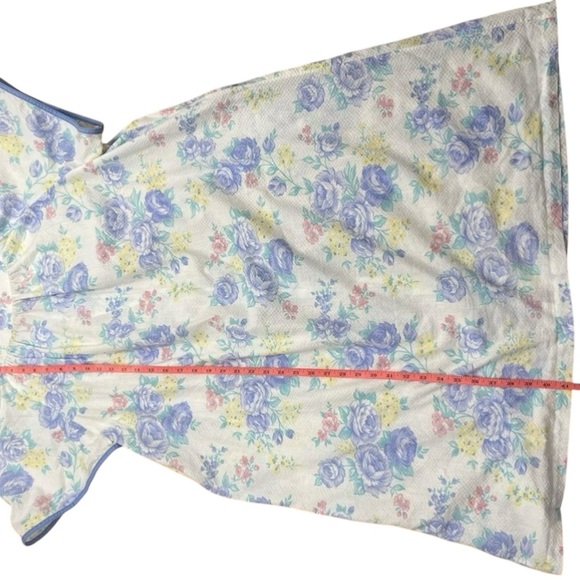 Vtg Flower Power Midi Robe Size L-XL HouseCoat Nightgown Dress Muumuu Mod Waffle - Picture 7 of 16